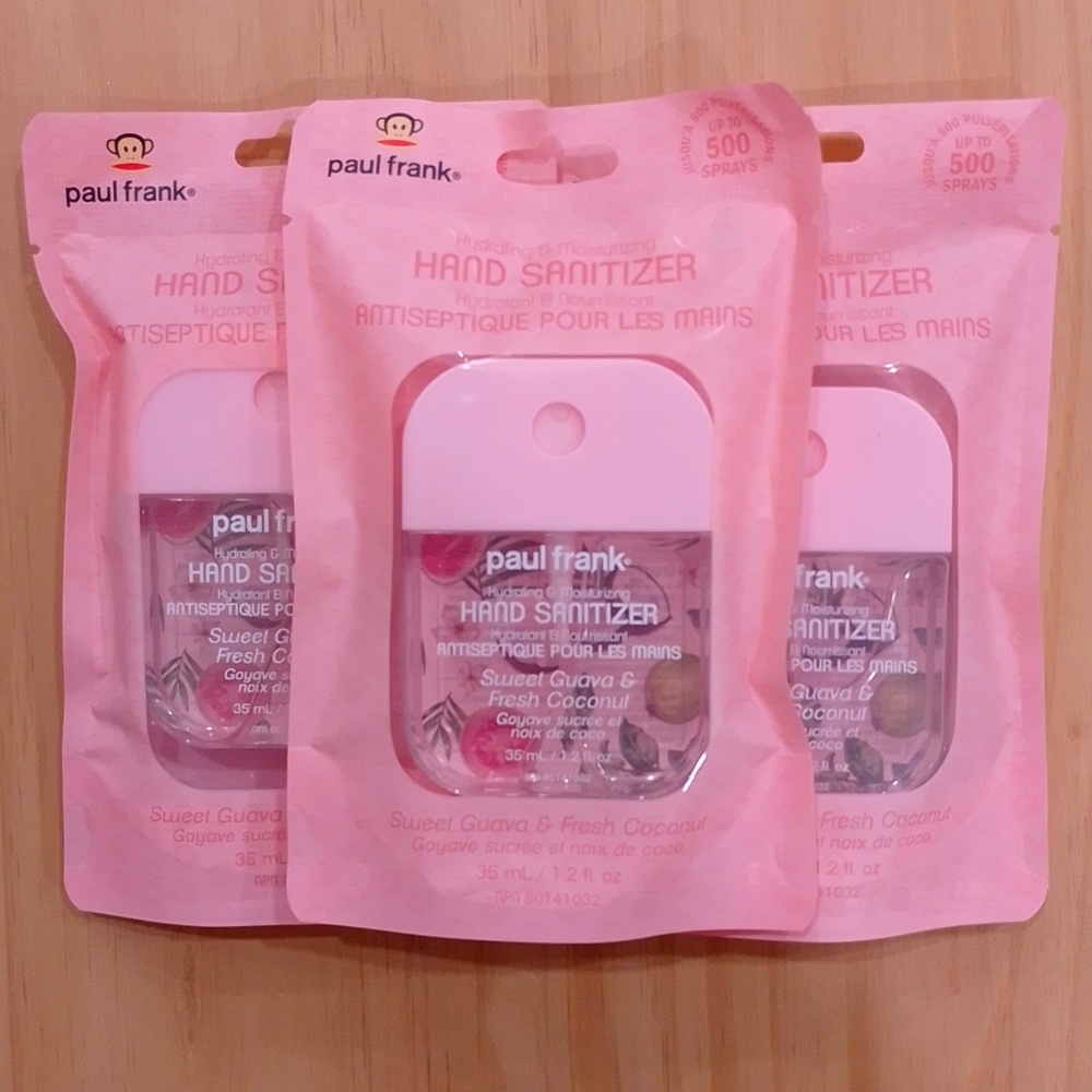 Paul Frank Hand Sanitizer Spray Set 3 Sweet Guava Fresh Coconut